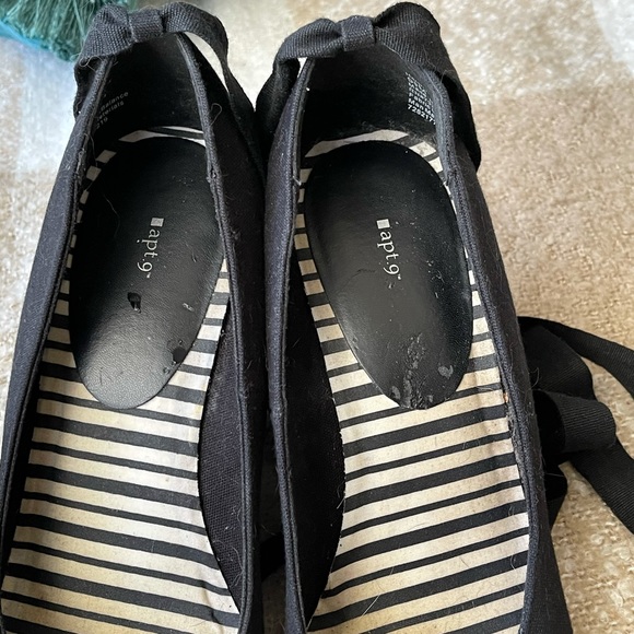 Apt 9 Black Lace Up Espadrille Wedges size 9.5 - Picture 7 of 9